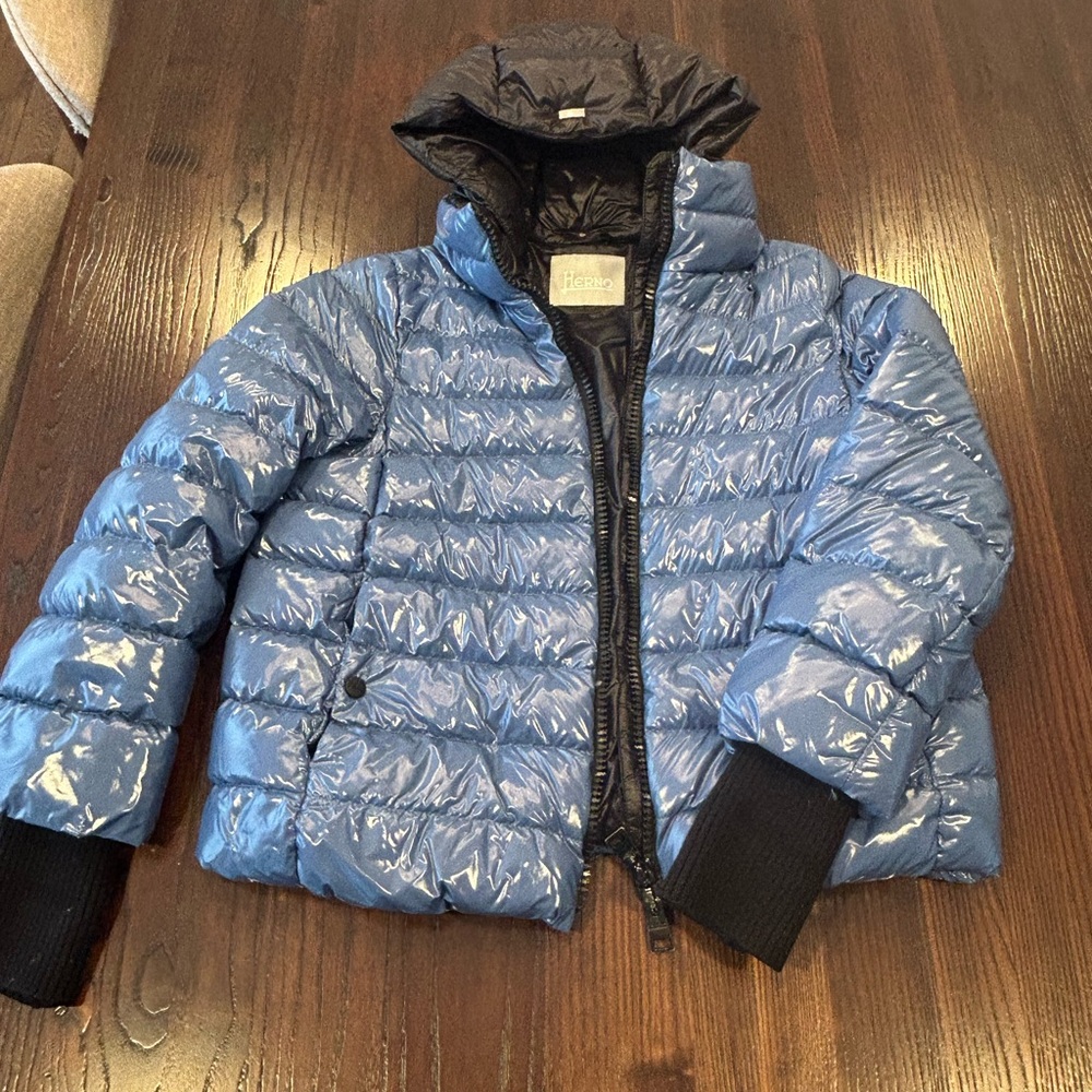 Herno Shiny Blue Puffer Jacket